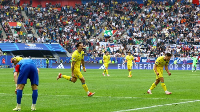 Ukraina Luar Biasa: Berbalik Menang 2-1 atas Slovakia Setelah Sempat Teringgal