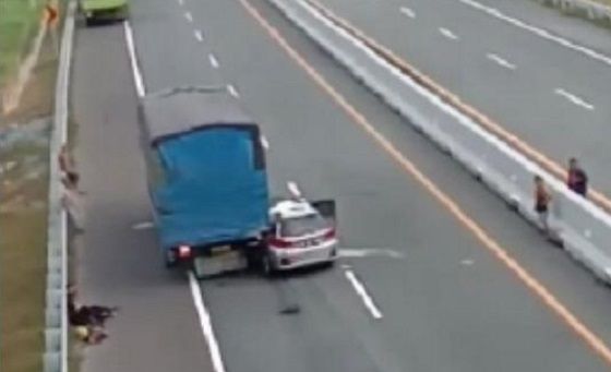 Kecelakaan di Tol Permai Pekanbaru-Dumai Terjadi Kembali, Laka Tunggal Supir Mengantuk
