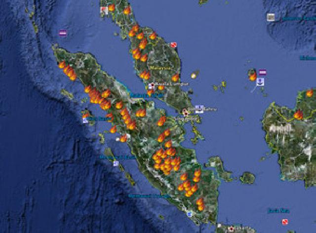 Titik Api di Riau Turun Menjadi 56 Titik