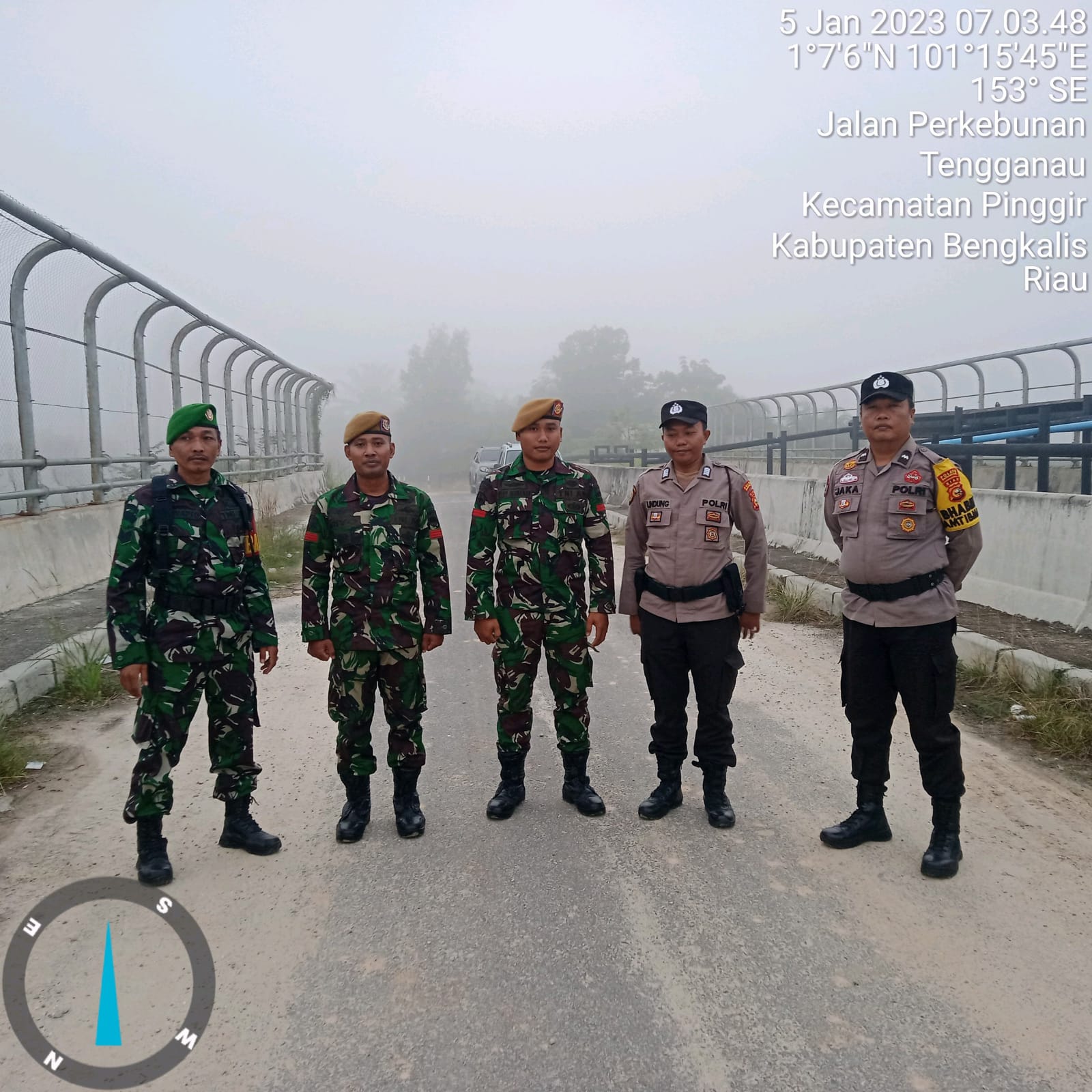 Kedatangan Presiden RI, Polsek Pinggir dan TNI Lakukan Pengamanan di Tol Permai