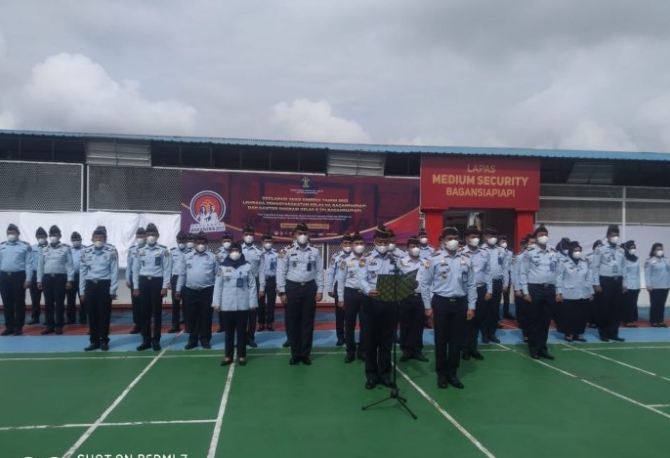 Kalapas Kelas IIA Bagansiapiapi Bacakan Deklarasi Janji Kinerja Tahun 2022
