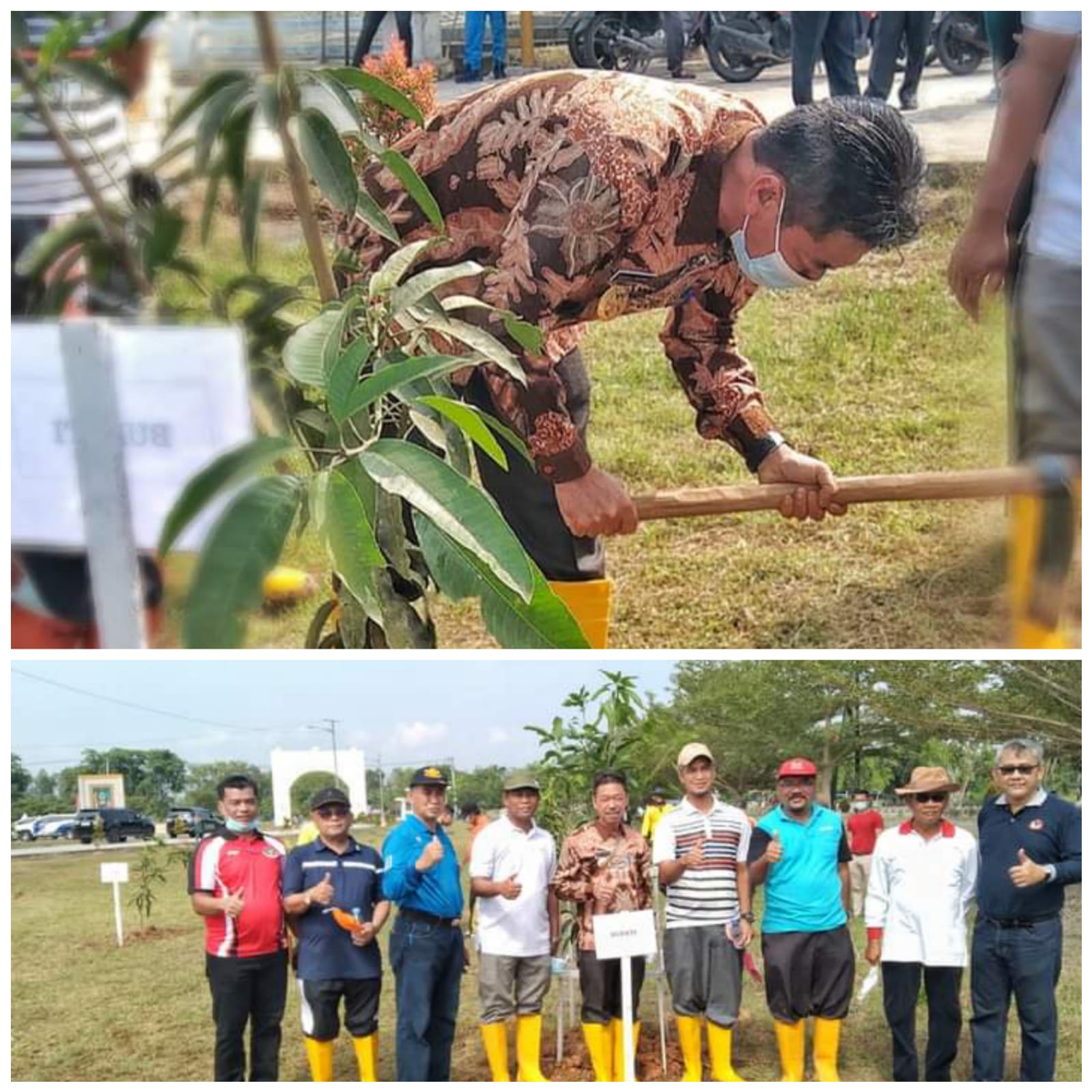 Giatkan Kamis Bersih, Bupati Rokan Hilir Lakukan Penanaman Pohon
