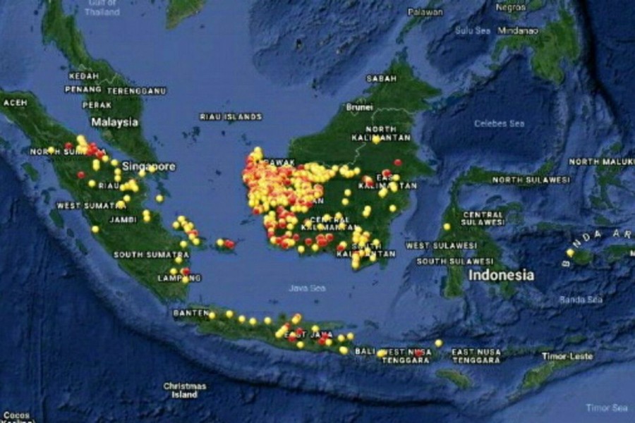 Ribuan titik panas Terdeteksi di Kalimantan, Indonesia Darurat Karhutla!