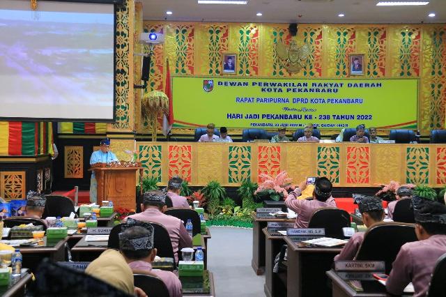 Di Hadiri Wagup Riau, DPRD Pekanbaru Gelar Paripurna Istimewa HUT Ke-238